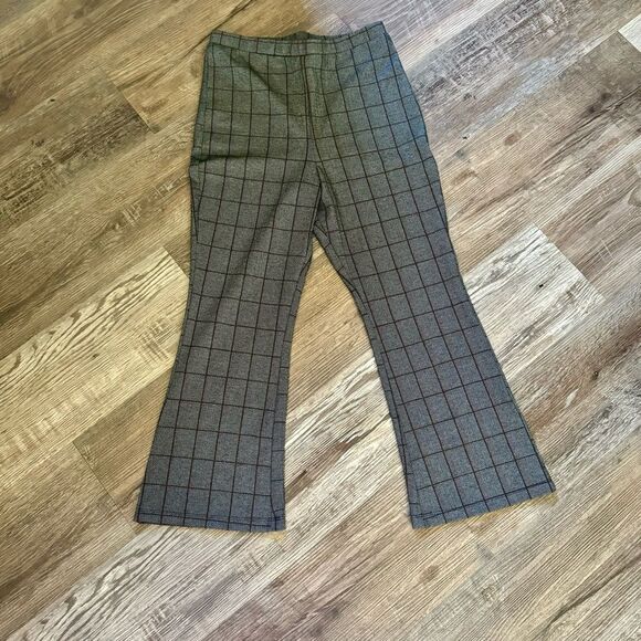 Wild Fable Gray Garnet Chevron Print High Waist Cropped Flared Pants Size Small - Picture 1 of 7